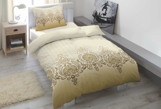 Home Elements bavlněné saténové povlečení Scallop Dusty Yellow 140 x 200 70 x 90 cm