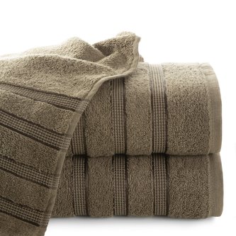 Bavlněná froté osuška s proužky JADEA 70x140 cm, světle hnědá, 500 gr Mybesthome