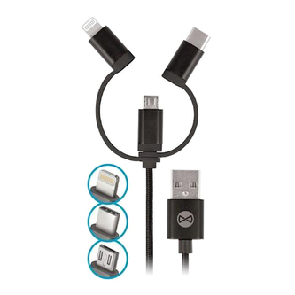 Kabel Forever USB 3v1 1m Black