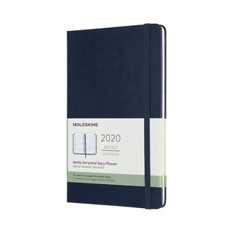 Moleskine: Horizontální týdenní diář 2020 tvrdý modrý L