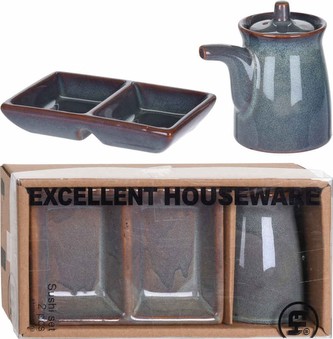 Sushi set nádoba na sojovou omáčku + servírovací miska EXCELLENT