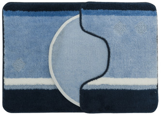 Koupelnová + WC předložka - sada 3 ks GOTHA modrá 50x70 cm, 40x50 cm, 47x51 cm MultiDecor