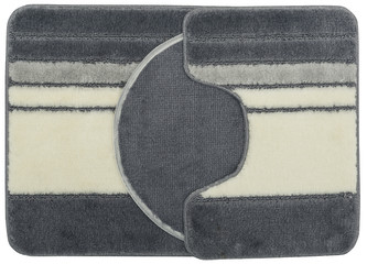 Koupelnová + WC předložka - sada 3 ks GOTHA šedá/bílá 50x70 cm, 40x50 cm, 47x51 cm MultiDecor