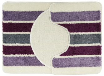 Koupelnová + WC předložka - sada 3 ks GOTHA fialová 50x70 cm, 40x50 cm, 47x51 cm MultiDecor