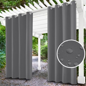 Venkovní zahradní závěs s kroužky MALIBU šedá 155x240 cm (cena za 1 kus) MyBestHome