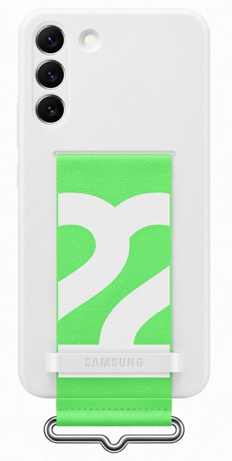 Samsung Silicone Cover with Strap S22+, White