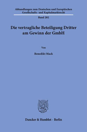 Die vertragliche Beteiligung Dritter am Gewinn der GmbH.