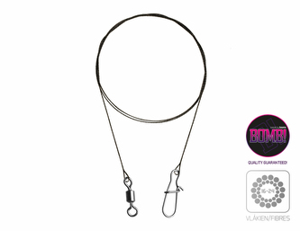 Wolfrámové lanko BOMB! s obratl. a karab. / 20 vláken - 2ks/35cm/11kg