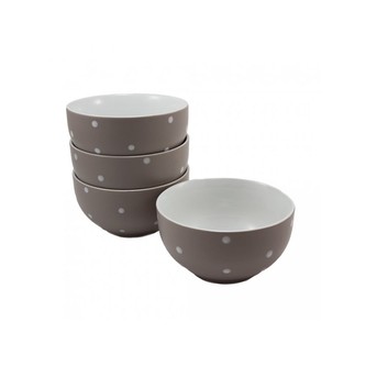 HOME ELEMENTS Miska s puntíky, průměr 14 cm, Světle šedá