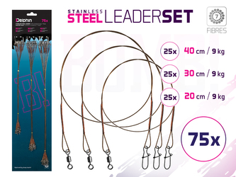 Set ocel. lanek BOMB! S obr. a karab. / 7 vláken - 75x /20,30,40cm/9kg