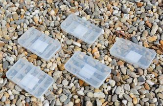 Krabička 16,5x9,5x2,5cm, 10 přihrádek 1 priehradka