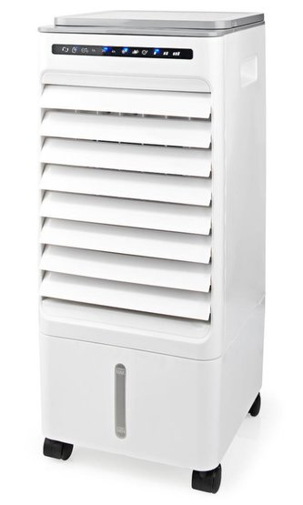 NEDIS mobilní ochlazovač vzduchu/ nádržka 5 l/ cirkulace 215 m3/h/ 3 rychlosti/ rotace/ časovač vypnutí/ bílý