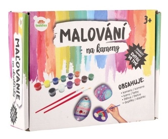 Malování na kameny/oblázky svítící ve tmě s barvami se štětci s doplňky v krabičce 20x15x5cm Malování na kameny/oblázky svítící ve tmě s barvami se štětci s doplňky v krabičce 20x15x5cm
