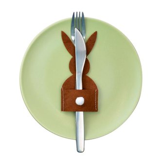 OBAL NA PŘÍBORY ZAJÍČEK, PLSTĚNÝ OZDOBNÝ 2KS,13X6C