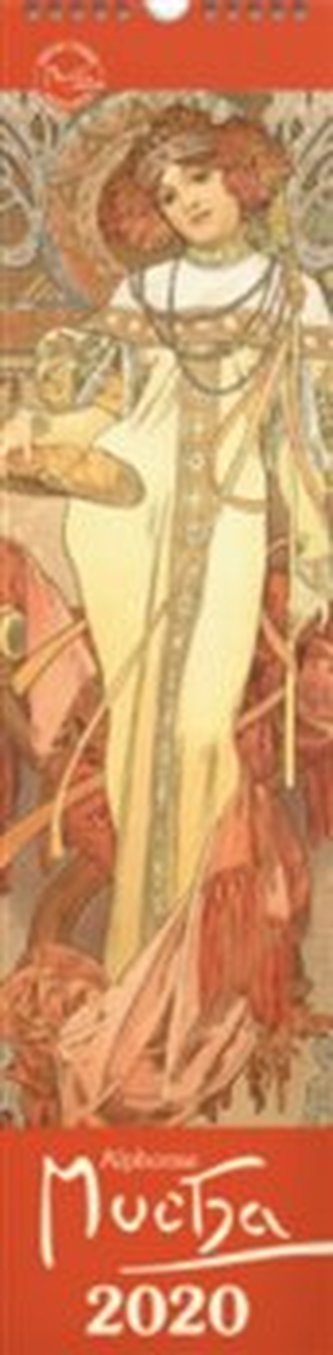 Nástěnný kalendář Alfons Mucha 2020, 12 × 48 cm