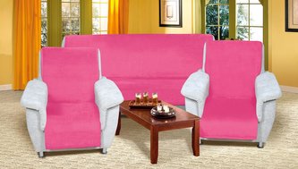 Souprava Korall micro 3+1+1 - růžová - 1 x 150x200 cm + 2 x 65x150 cm