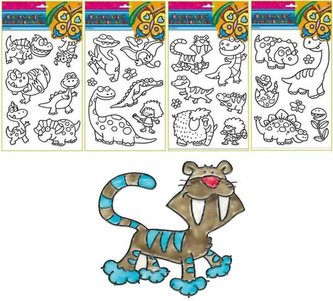 Předlohy na malování na sklo s vyvýšenou konturou - dino 30 x 21 cm 1kus