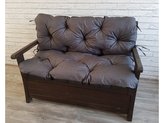 Prošívané sezení ELIAS, polstr na zahradní lavici - sedák s opěrkou, ANTRACIT, 180x60x50 cm, Mybesthome