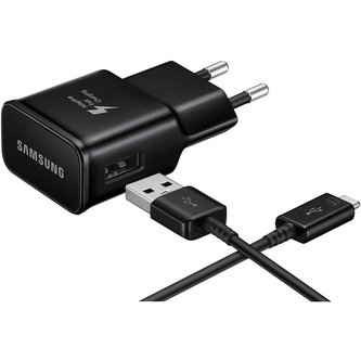 EP-TA200EBE + EP-DG970BBE Samsung 15W Cestovní nabíječka + USB-C Datový Kabel Black (OOB Bulk)