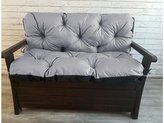 Prošívané sezení JONAS, polstr na zahradní lavici - sedák s opěrkou, SVĚTLE ŠEDÁ, 120x60x50 cm, Mybesthome