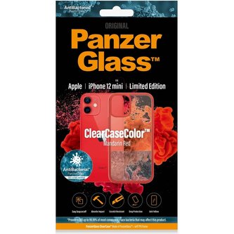 PanzerGlass ClearCase Antibacterial Apple iPhone 12 mini červený