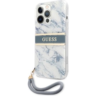 Guess TPU Marble Stripe Kryt iPhone 13 Pro modrý