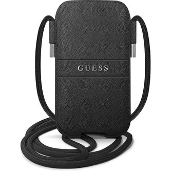 Guess PU Saffiano Metal Logo Pouch kapsa (S/M) černá