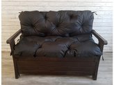 Prošívané sezení JONAS, polstr na zahradní lavici - sedák s opěrkou, ČERNÁ, 120x60x50 cm, Mybesthome