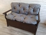 Prošívané sezení ELIAS, polstr na zahradní lavici - sedák s opěrkou, ŠEDÁ, 120x60x50 cm, Mybesthome