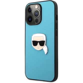 Karl Lagerfeld PU Leather Karl Head Case iPhone 13 Pro modrý