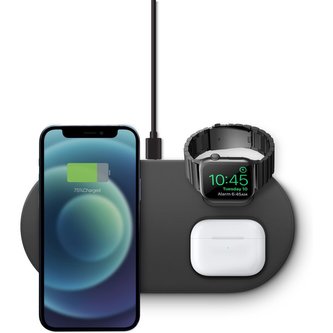 UNIQ Aereo Mag 3v1 rychlá bezdrátová nabíječka 15/10W uhlově šedá