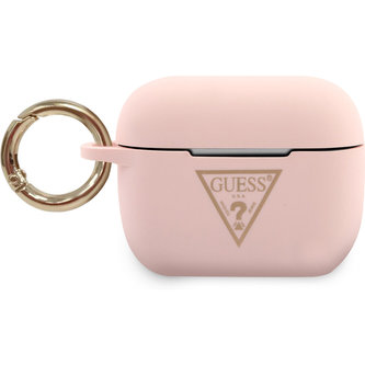 Guess Triangle silikonový kryt Airpods Pro růžový
