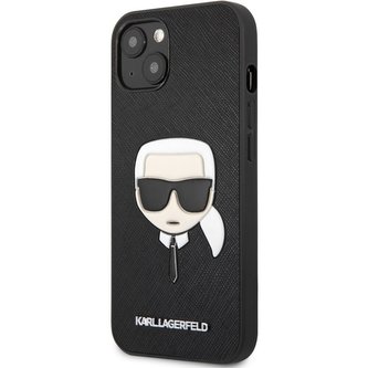 Karl Lagerfeld PU Saffiano Karl HeadCover iPhone 13 černý