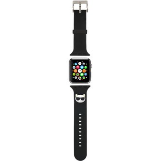 Karl Lagerfeld Choupette Head řemínek pro Apple Watch 42/44/45mm černý