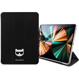 Karl Lagerfeld Choupette Head Saffiano pouzdro iPad Pro 12.9" černé