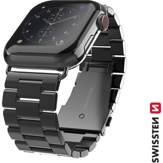 SWISSTEN kovový řemínek Pro Apple Watch 38-40 mm černý
