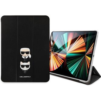 Karl Lagerfeld and Choupette Head Saffiano pouzdro iPad Pro 12.9" černé