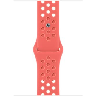 Apple Watch Nike sportovní řemínek 45/44/42mm žhavě oranžový/bledě karmínový