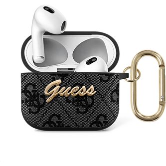 Guess 4G Script PC/PU pouzdro pro Airpods 3 šedé