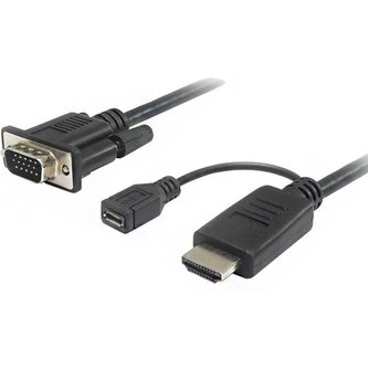 PremiumCord převodník HDMI na VGA s napájecím micro USB konektorem černý