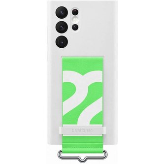 Samsung Silicone Cover with strap Galaxy S22 Ultra bílý (EF-GS908TWEGWW)