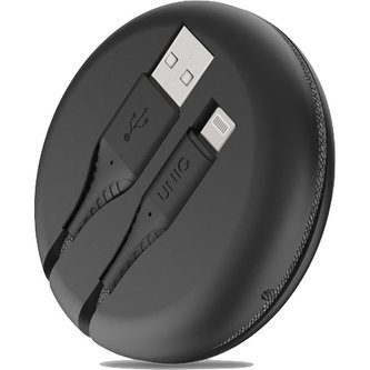UNIQ HALO USB-A/Lightning kabel s organizérem 1,2m černý