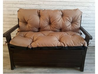 Prošívané sezení JONAS, polstr na zahradní lavici - sedák s opěrkou, CAPPUCCINO, 150x60x50 cm, Mybesthome