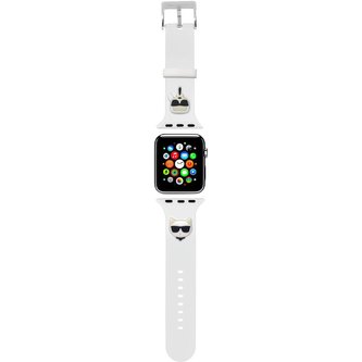 Karl Lagerfeld Karl and Choupette řemínek pro Apple Watch 38/40/41mm bílý
