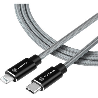 Tactical Fast Rope Aramid Cable USB-C/Lightning MFI 1m šedý