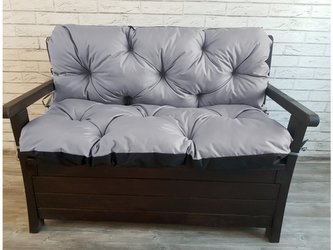 Prošívané sezení JONAS, polstr na zahradní lavici - sedák s opěrkou, SVĚTLE ŠEDÁ, 100x60x50 cm, Mybesthome