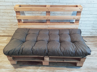 Paletový prošívaný sedák MARIO 120x50 cm,  ANTRACIT, Mybesthome