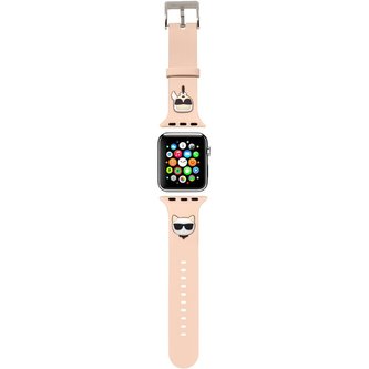 Karl Lagerfeld Karl and Choupette řemínek pro Apple Watch 42/44/45mm růžový