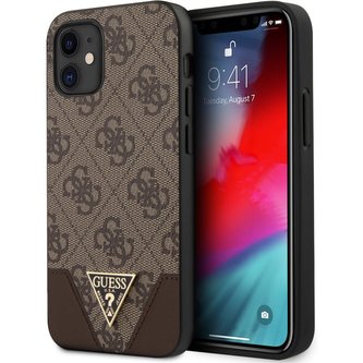 Guess 4G Triangle kryt iPhone 12 Pro Max 6.7" hnědý