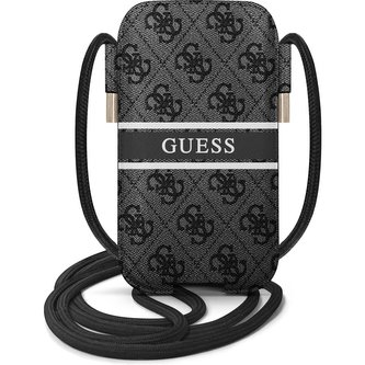 Guess PU 4G Printed Stripe Pouch kapsa (S/M) šedá